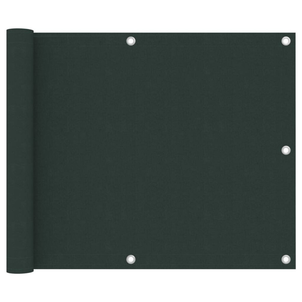 Vidaxl Balcony Screen Dark Green 75X500 Cm Oxford Fabric Privacy Screening