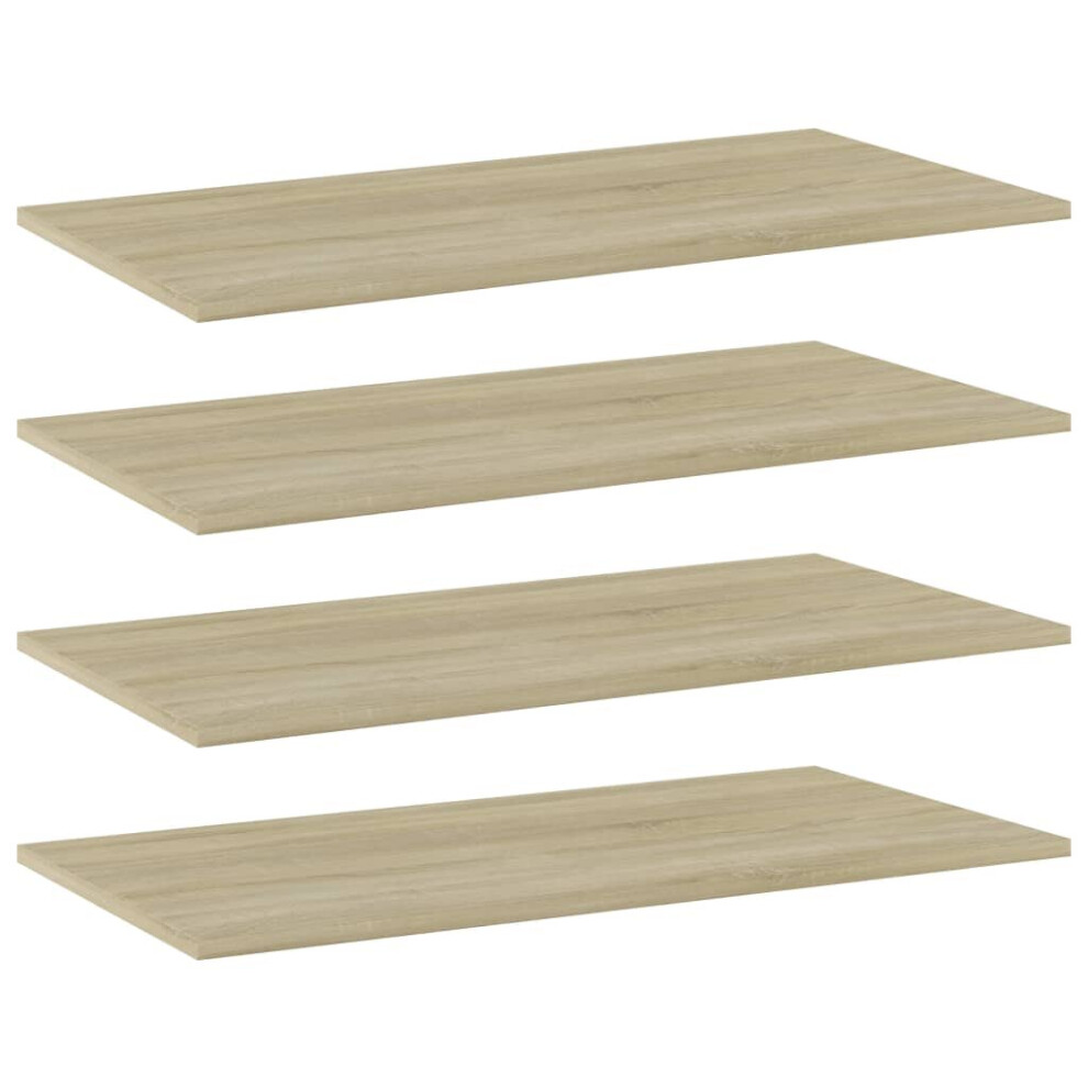 vidaXL 4x Bookshelf Boards Sonoma Oak Engineered Wood Shelf Panel Extra Shelf