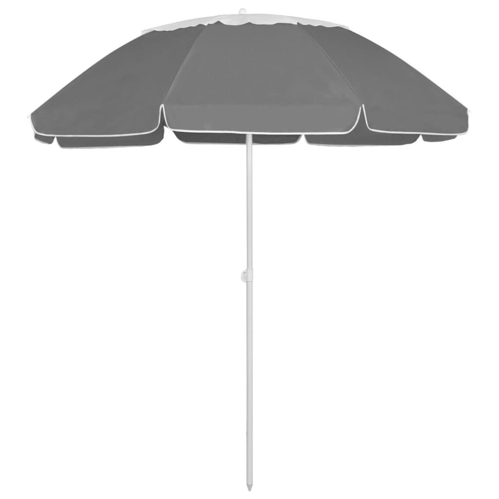 vidaXL Beach Parasol Outdoor Umbrella Sun Shelter Canopy Sunshade Anthracite