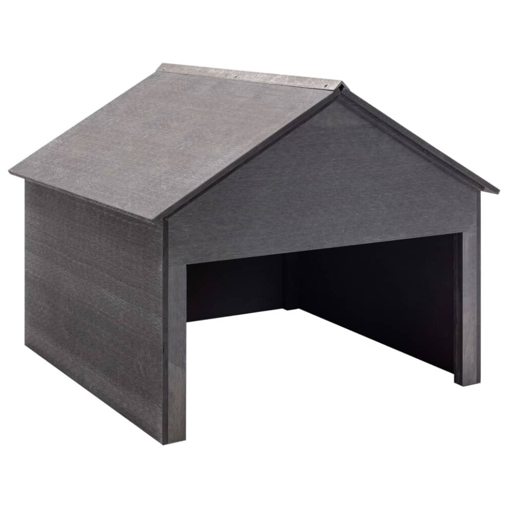 vidaXL Lawn Mower Garage Grey WPC Lawnmower Roof Sun Rain Shelter Outdoor