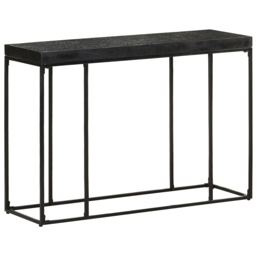 VidaXL vidaXL Solid Acacia and Mango Wood Console Table Black Carved Hall Accent Desk