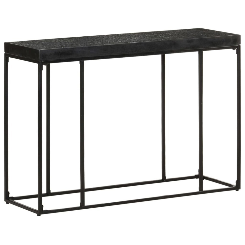 Vidaxl Solid Acacia And Mango Wood Console Table Carved Hall Accent Desk Black