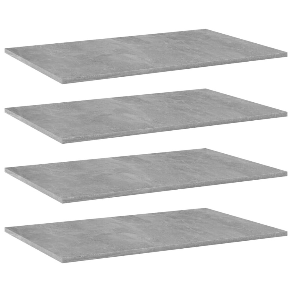Vidaxl 4X Bookshelf Boards Concrete Engineered Wood Panel Extra Shelf Grey