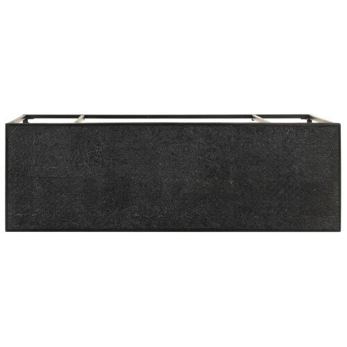 VidaXL vidaXL Solid Acacia and Mango Wood Console Table Black Carved Hall Accent Desk 2