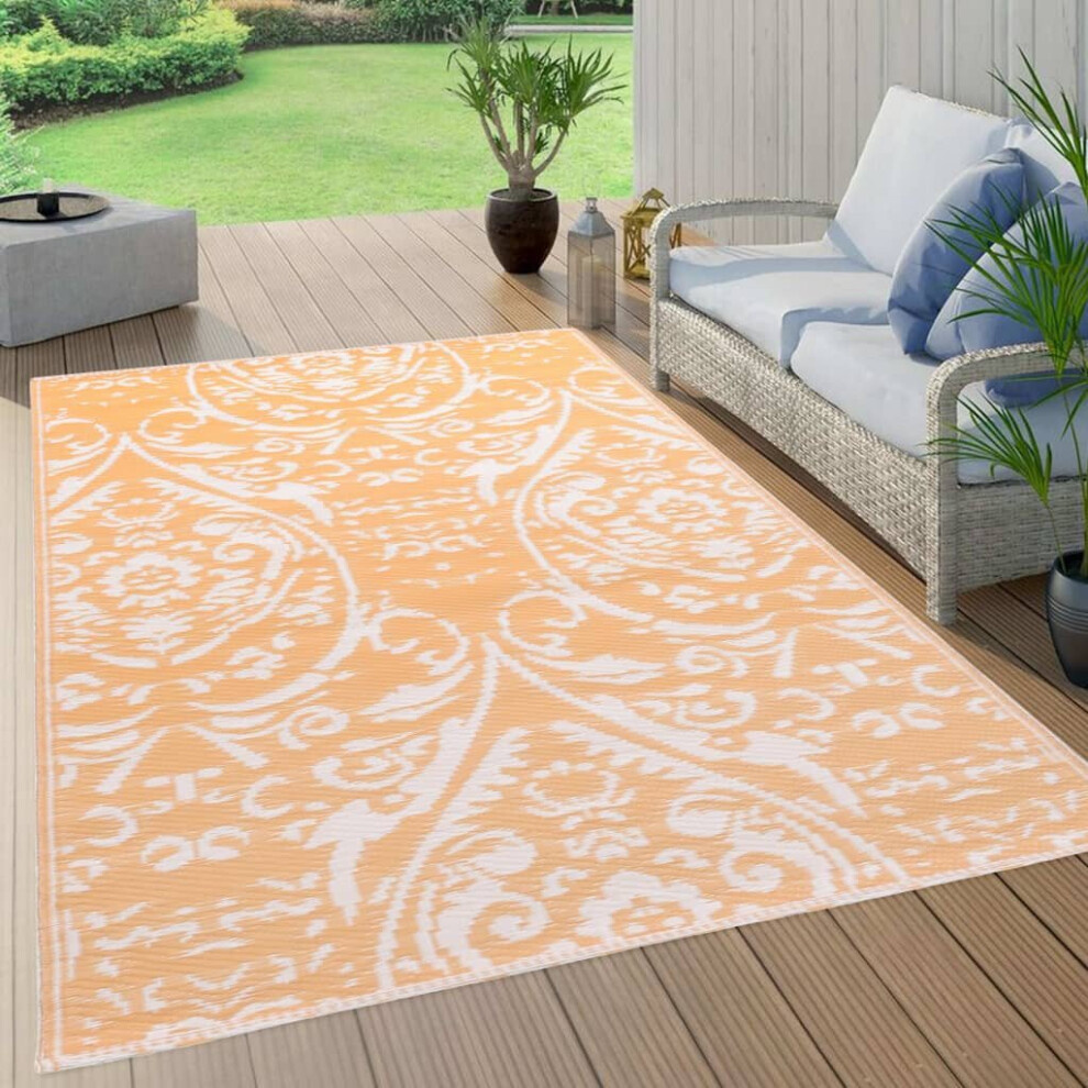 Outdoor Carpet Orange And White 80x150 Cm PP