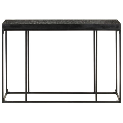 VidaXL vidaXL Solid Acacia and Mango Wood Console Table Black Carved Hall Accent Desk 1