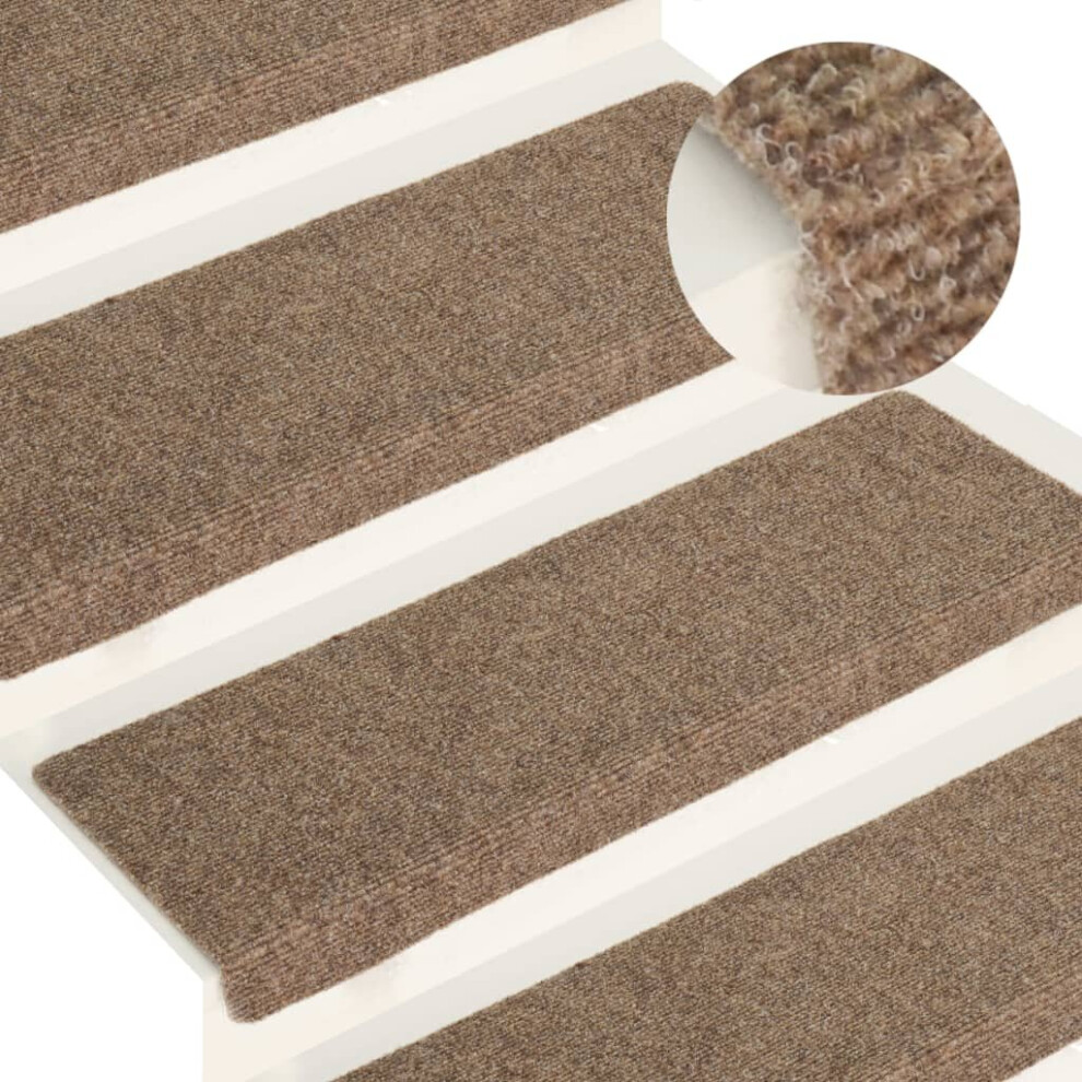 Vidaxl Stair Mats Carpet Stair Tread Stair Step Rug 15 Pcs Needle Punch Cream