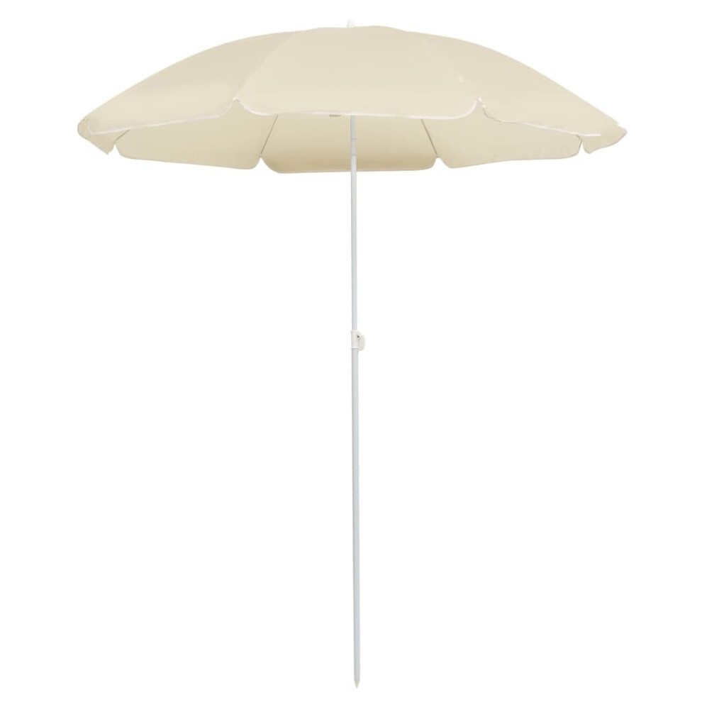 Vidaxl Garden Parasol With Steel Pole Sunshade Outdoor Umbrella Canopy Sand