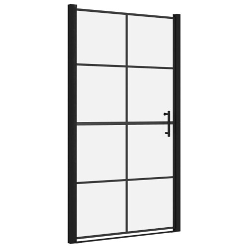 VidaXL Shower Doors Tempered Glass 100x178 cm Black 1