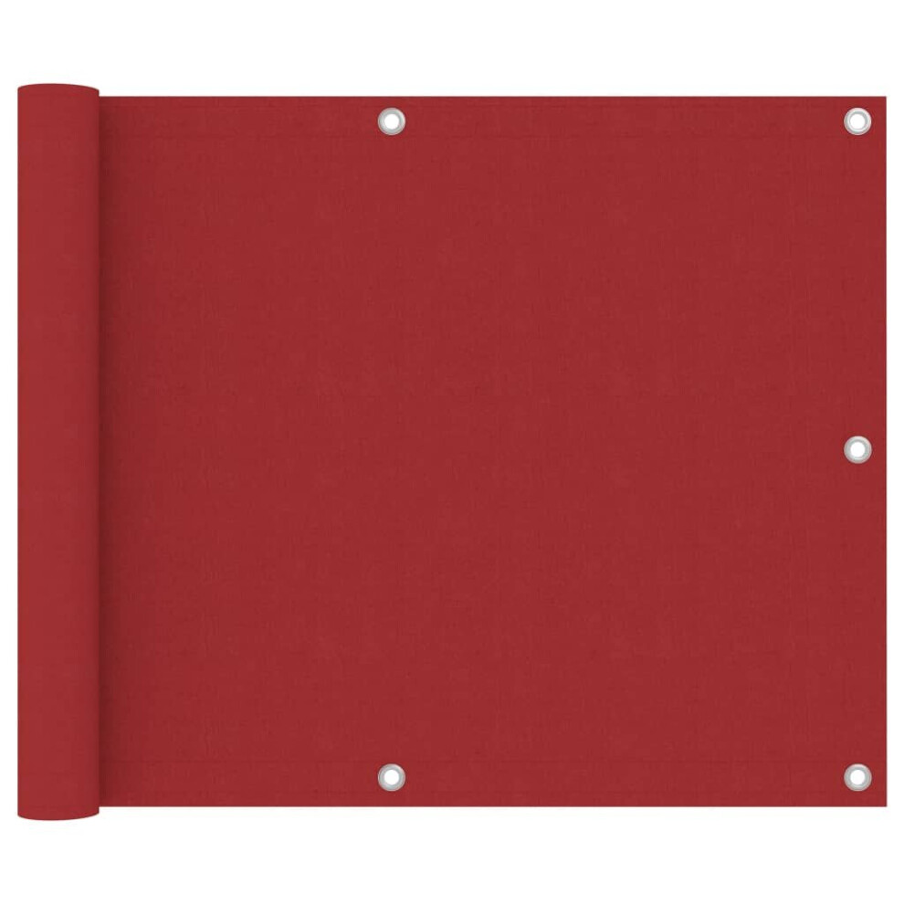 vidaXL Balcony Screen Red 75x600 cm Oxford Fabric Protective Privacy Fence-image-OPC-P7J9ZKW-NEW