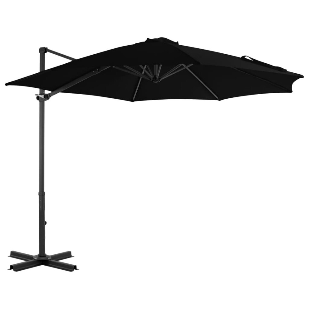 vidaXL Cantilever Garden Parasol with Aluminium Pole Outdoor Umbrella Black