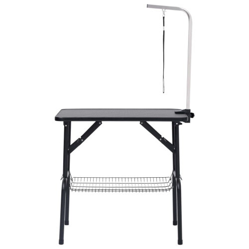VidaXL vidaXL Adjustable Dog Grooming Table with 1 Loop and Basket Pet Foldable Desk 2