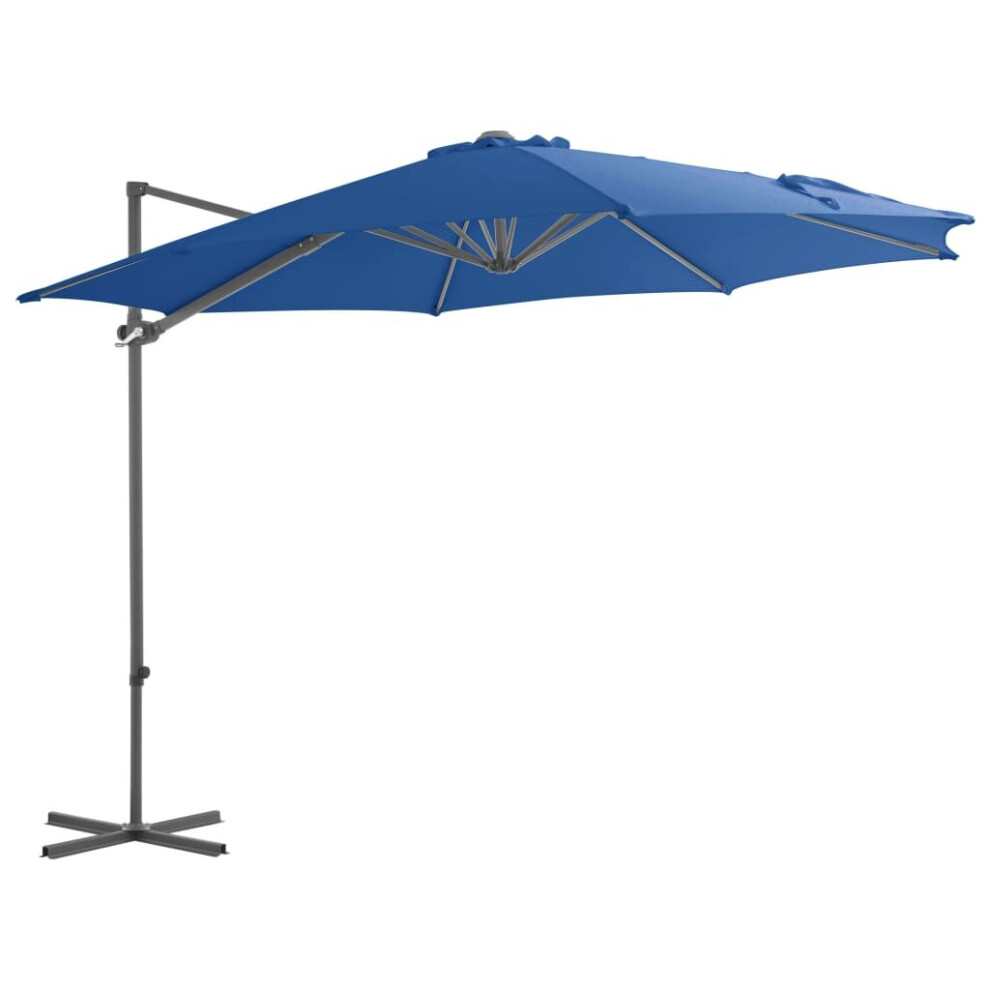 Cantilever Umbrella with Steel Pole Azure Blue 300 cm