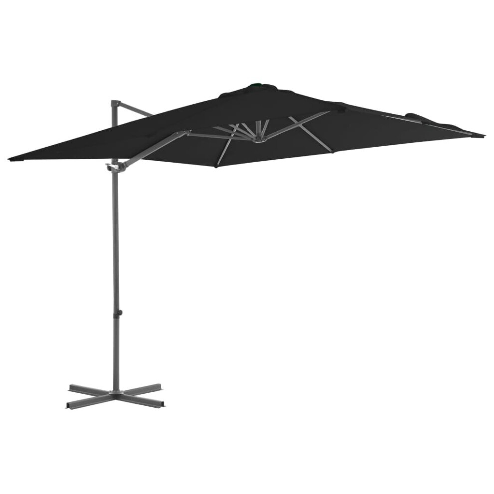 vidaXL Cantilever Garden Parasol with Steel Pole Canopy Outdoor Umbrella Black