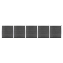 vidaXL Zaunelement Set WPC 872x186 cm Schwarz