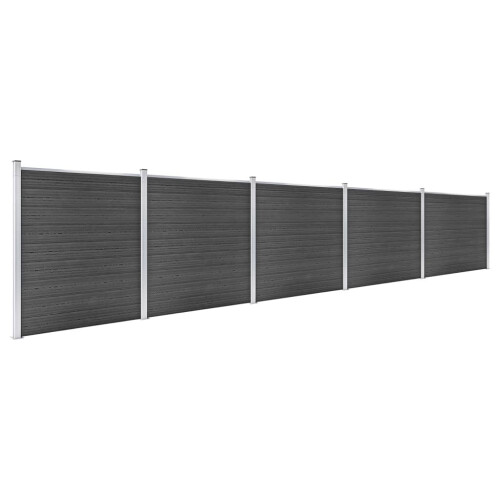 VidaXL vidaXL Zaunelement Set WPC 872x186 cm Schwarz 1