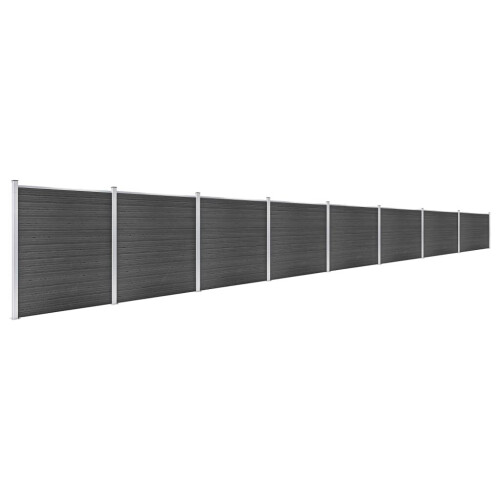 VidaXL vidaXL Zaunelement Set WPC 1391x186 cm Schwarz 1
