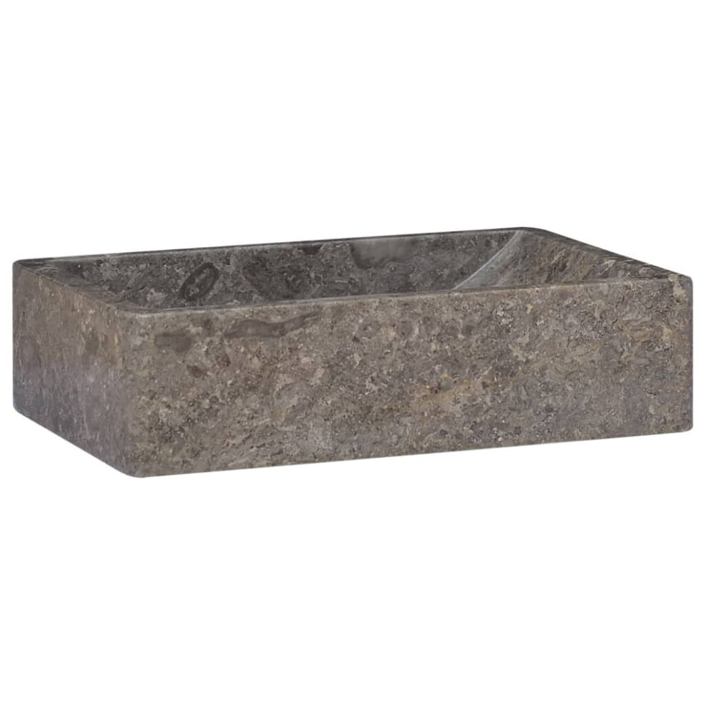 vidaXL Sink Washroom Natural Stone Basin Bathroom Home Marble High Gloss Grey