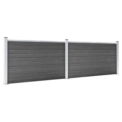 VidaXL vidaXL Zaunelement Set WPC 353x105 cm Schwarz 1