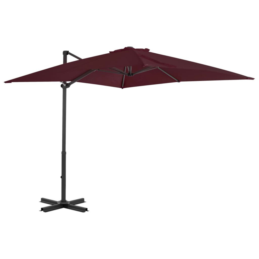 New Vidaxl Cantilever Garden Parasol With Aluminium Pole Umbrella Bordeaux/Red