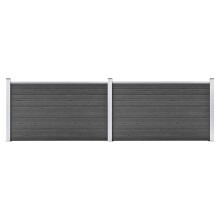 vidaXL Zaunelement Set WPC 353x105 cm Schwarz
