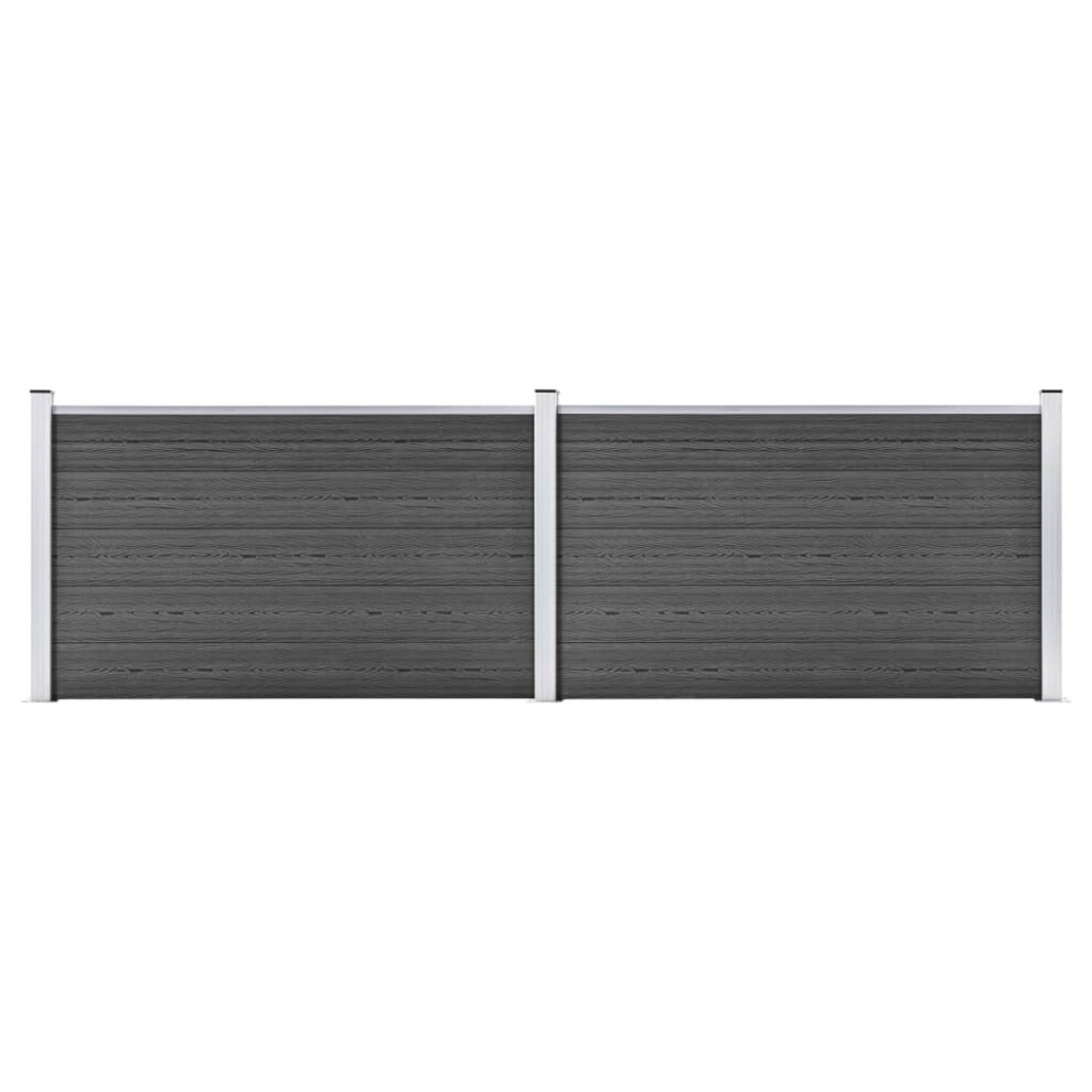 Fence Panel Set WPC 353x105 cm Black