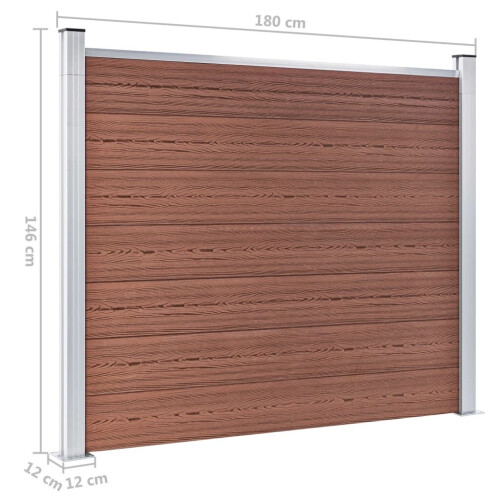 VidaXL vidaXL Zaunelement Set WPC 353x146 cm Braun 1