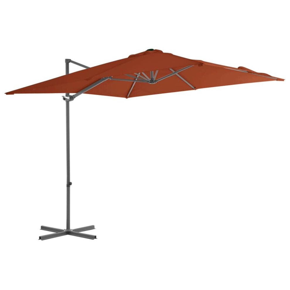 vidaXL Cantilever Garden Parasol with Steel Pole Outdoor Umbrella Terracotta