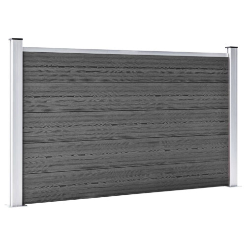 VidaXL vidaXL Zaunelement Set WPC 353x105 cm Schwarz 2
