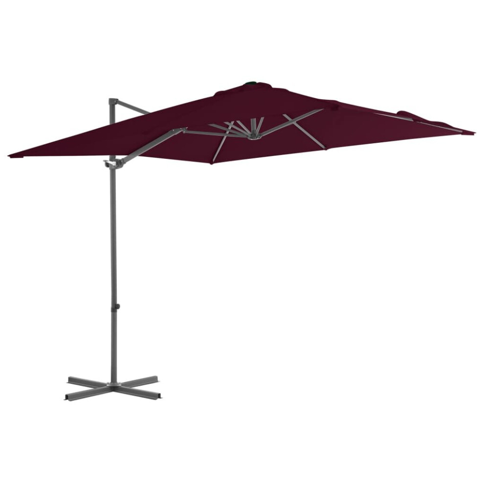 Cantilever Umbrella with Steel Pole Bordeaux Red 250x250 cm