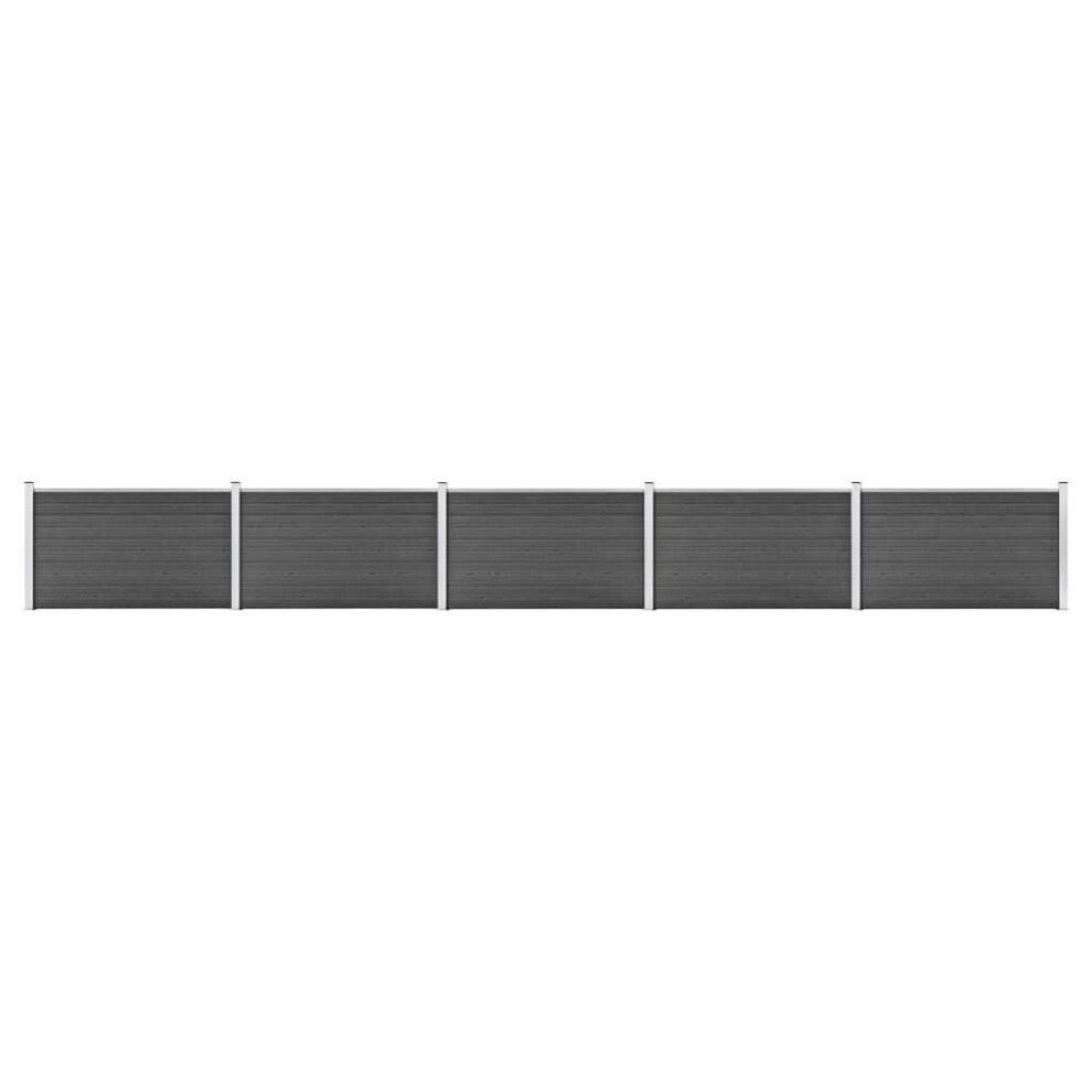 Fence Panel Set WPC 872x105 cm Black