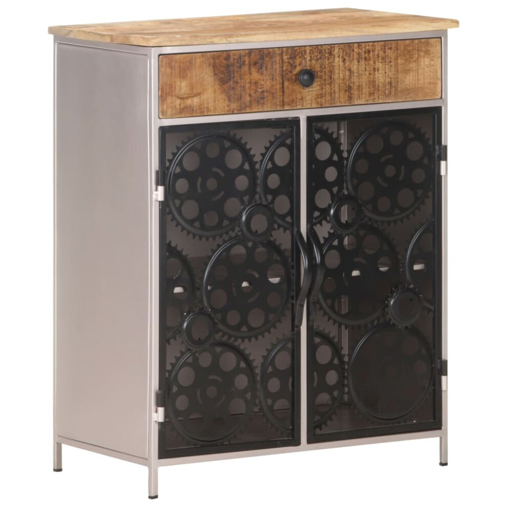 Vidaxl Rough Mango Wood Sideboard Iron Wooden Side Storage Cabinet Organiser