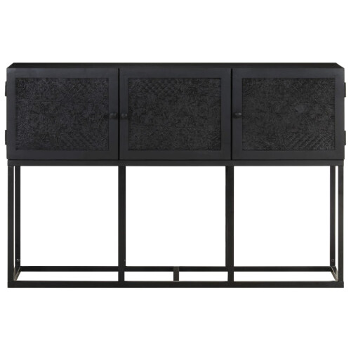 VidaXL vidaXL Solid Mango Wood Sideboard Storage Cupboard Wooden Side Carved Cabinet 2