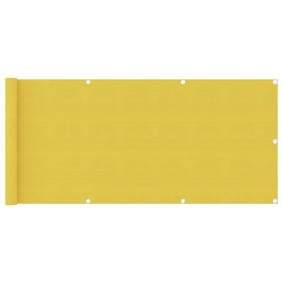 vidaXL Balcony Screen Yellow 75x500 cm HDPE Outdoor Privacy Sunshade Patio