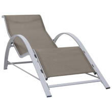 vidaXL Sunlounger Textilene and Aluminium Taupe Outdoor Lounger Camping Bed