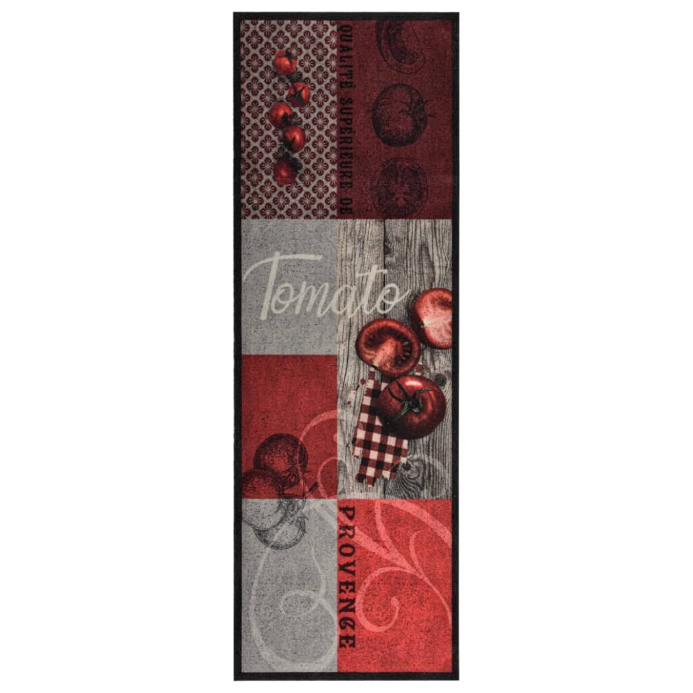 vidaXL Kitchen Carpet Washable Tomatoes Hallway Rug Floor Mat Non Slip Runner