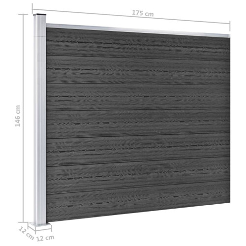 VidaXL vidaXL Zaunelement Set WPC 872x146 cm Grau 1