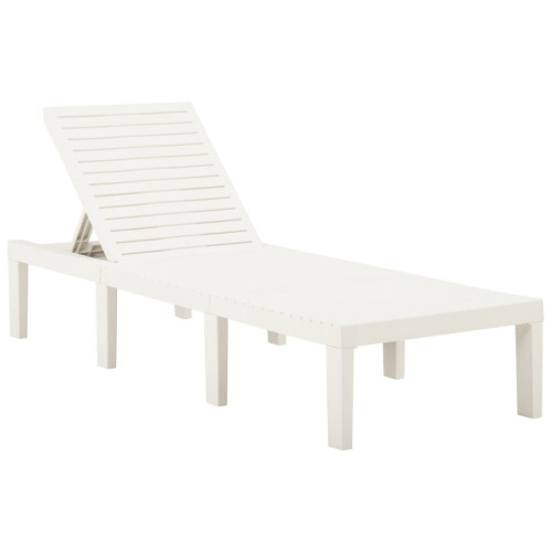 vidaXL Sun Lounger Plastic White Sunbed Sunlounger Lounge Bed Outdoor Seating