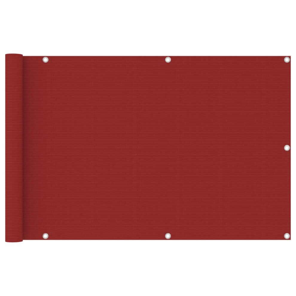 Balcony Screen Red 90x400 cm HDPE