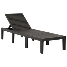 vidaXL Sun Lounger Plastic Anthracite Sunbed Sunlounger Lounge Bed Outdoor