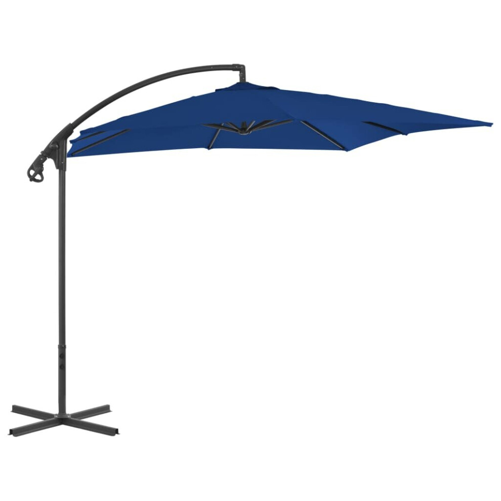 vidaXL Cantilever Garden Parasol with Steel Pole Canopy Outdoor Umbrella Azure