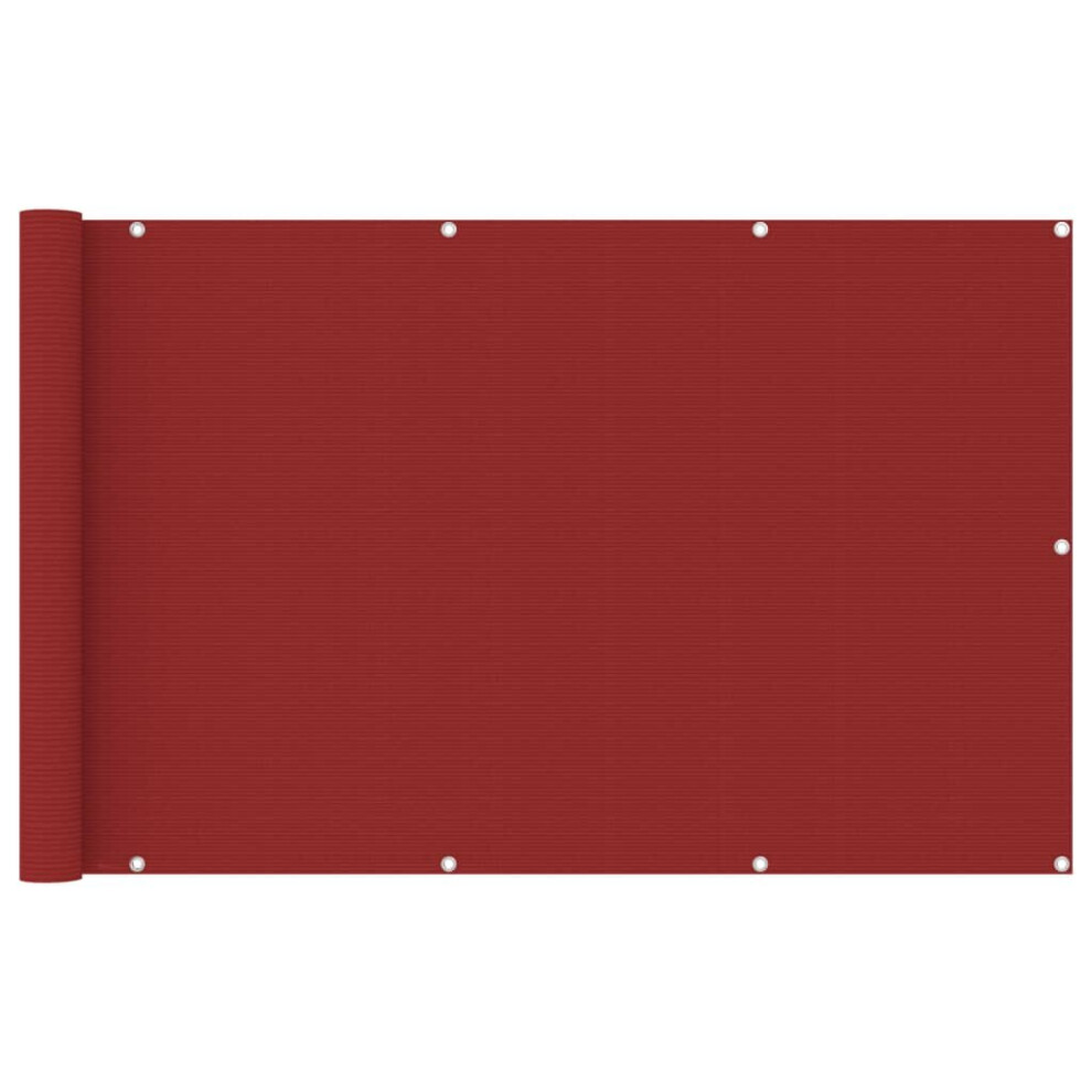 vidaXL Balcony Screen Red 120x600 cm HDPE Outdoor Privacy Protective Sunshade