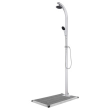 vidaXL Garden Shower with Grey Base 220 cm Aluminium Bath Accessory Outdoor