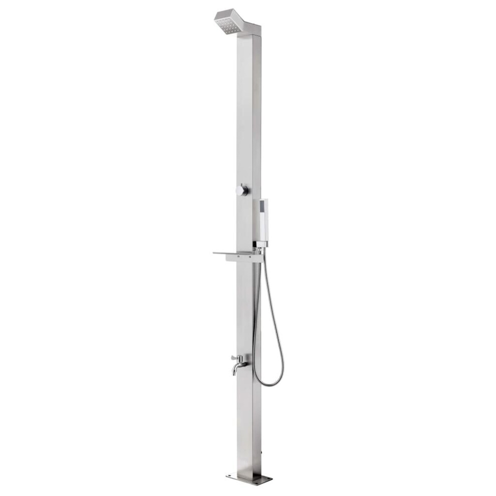 vidaXL Garden Shower Stainless Steel Outdoor Bath Tower Stands Faucet Outside