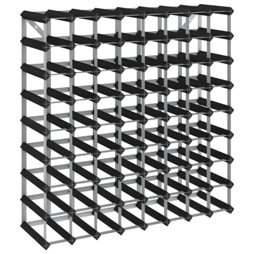 VidaXL vidaXL Solid Pine Wood Wine Rack for 72 Bottles Black Storage Bottle Holder 1