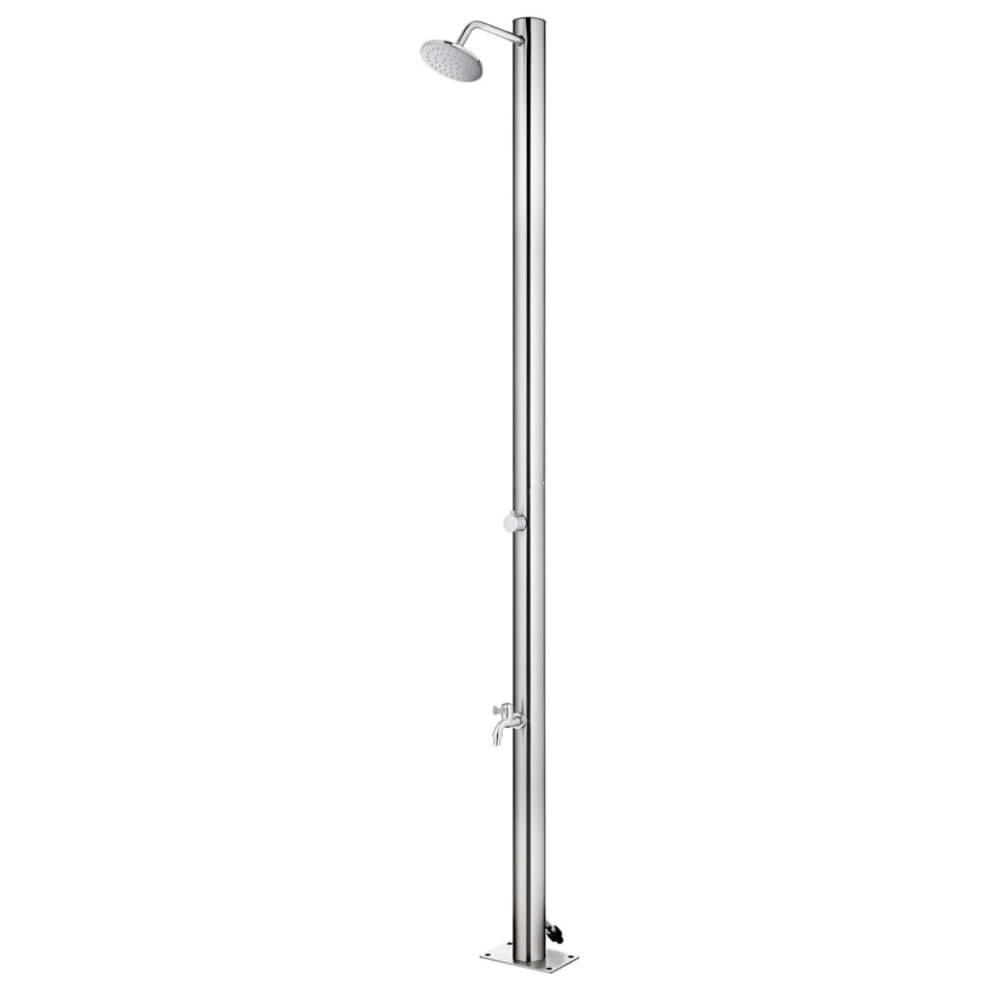 vidaXL Garden Shower Stainless Steel Bath Tower Stands Faucet Outside Outdoor