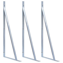vidaXL 3x Support Brackets for Fence Post Galvanised Steel Supporting Foot