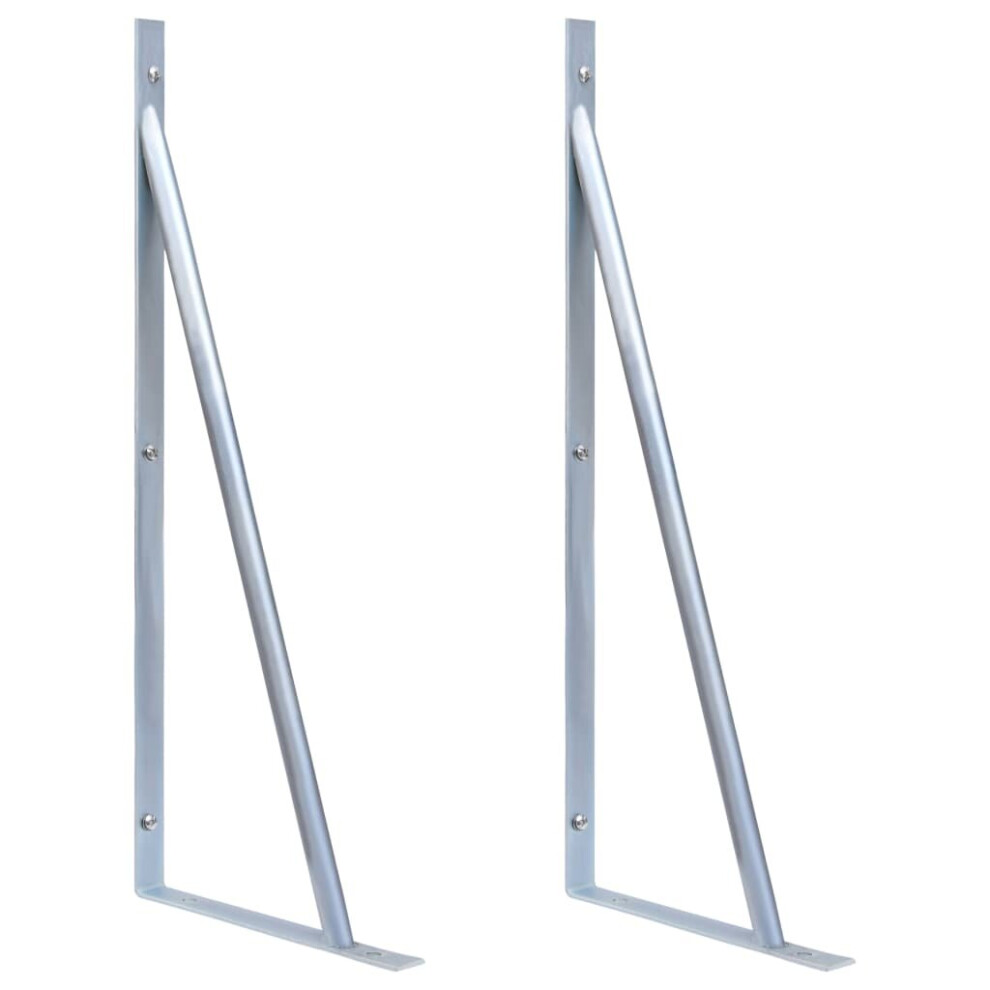 Support Brackets for Fence Post 2 pcs Galvanised Steel