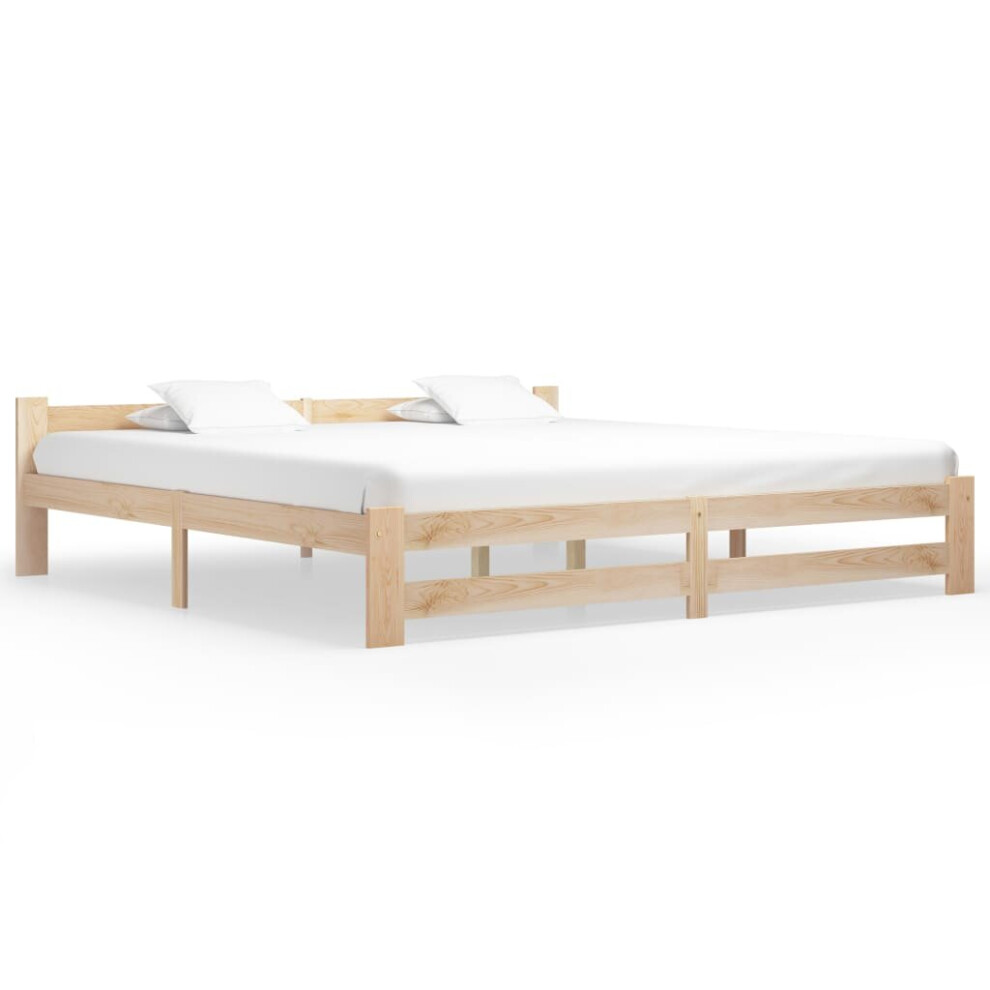 Vidaxl Solid Wood Pine Bed Frame 200X200 Cm Bedroom Wooden Bedstead Bed Base