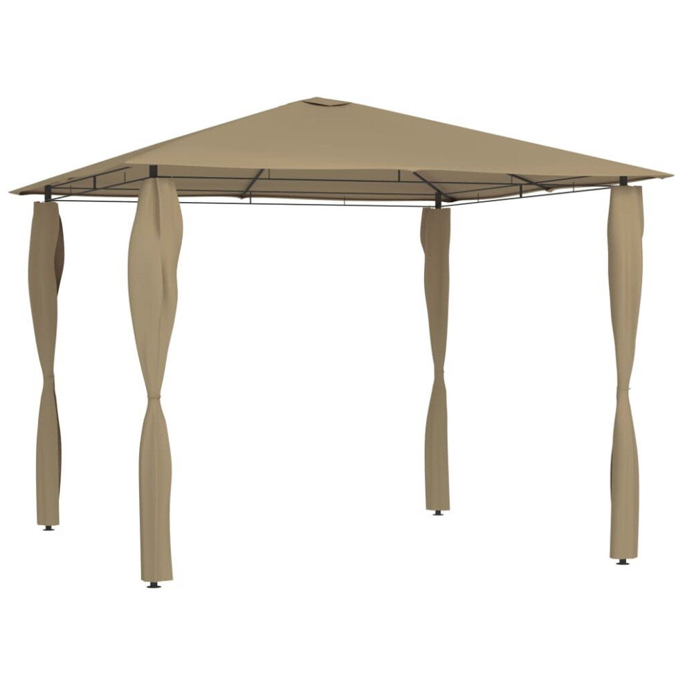 Gazebo with Post Covers 3x3x2,6 m Taupe 160 g/mÂ²